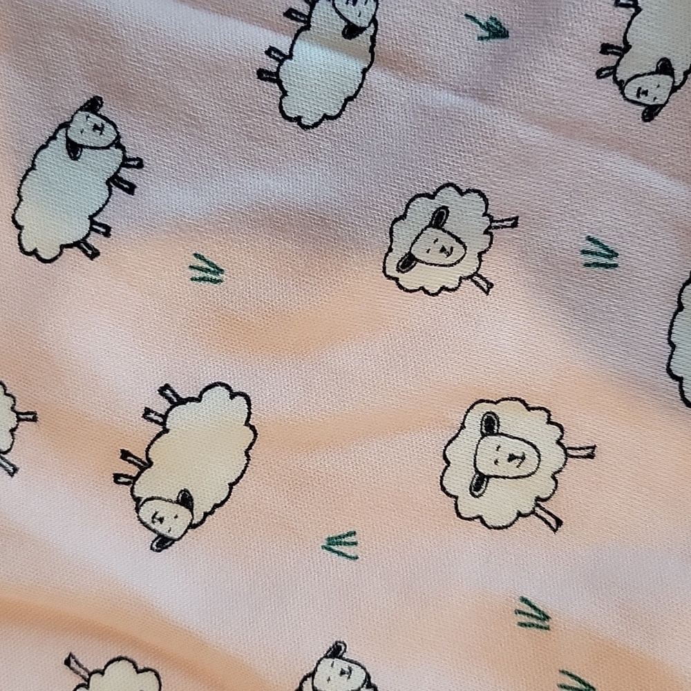 Hanna Andersson Pink Sheep Gown With Mitten Cuffs - Picture 3 of 4